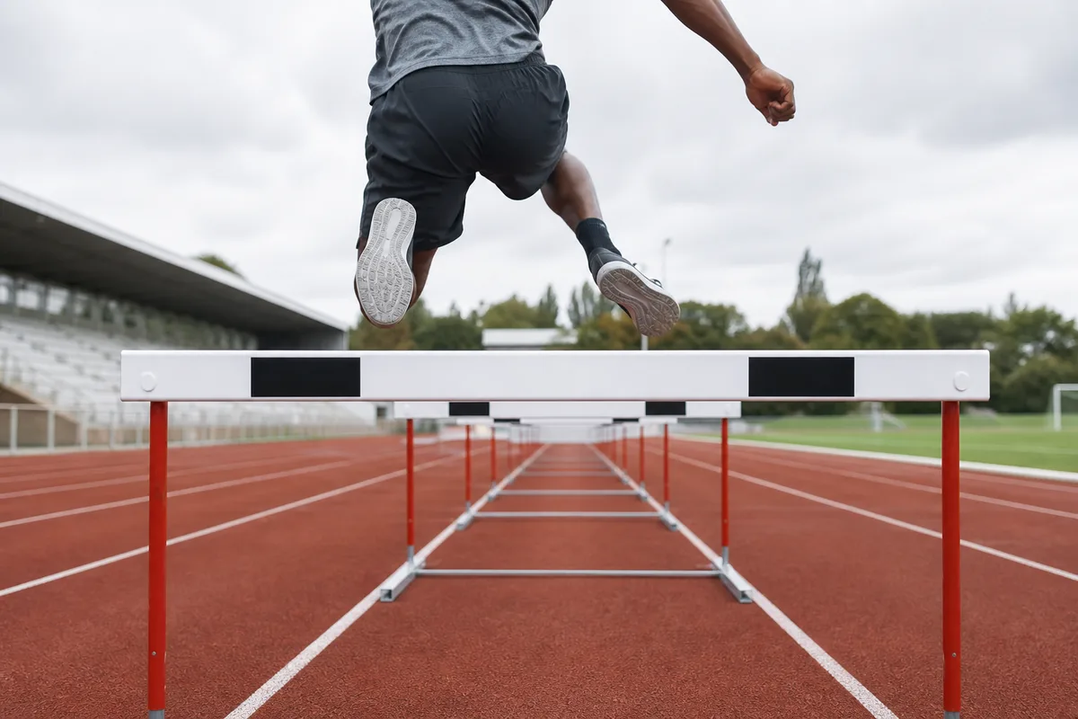 Appui unipodal sur un plateau de proprioception en plateau technique